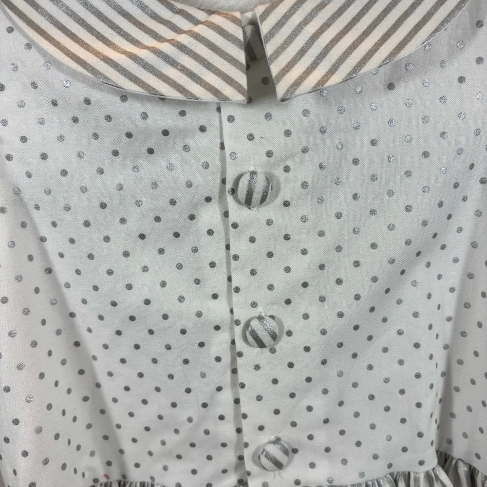 Girl’s The Bailey Boys Collared‎ Silver and White Sleeveless Dress Size 6X
